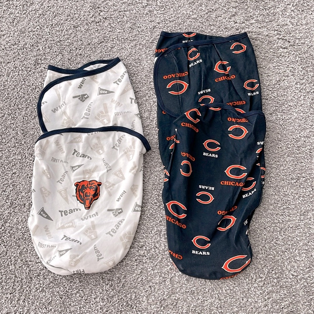 New NFL Chicago Bears Baby Newborn Sleep Swaddles Set of 2 - 0-3 Months